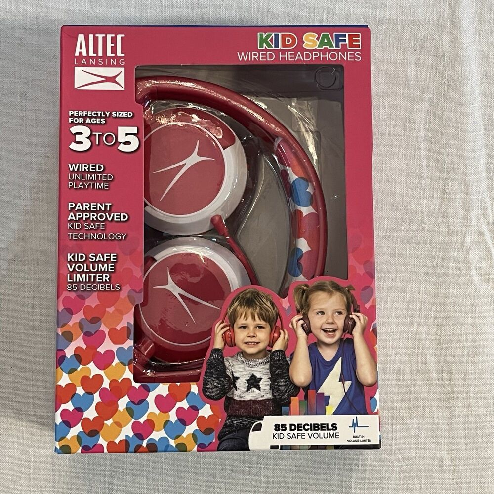 Altec Lansing Kid Safe Wired Headphones Ages 3-5 Built-in Volume